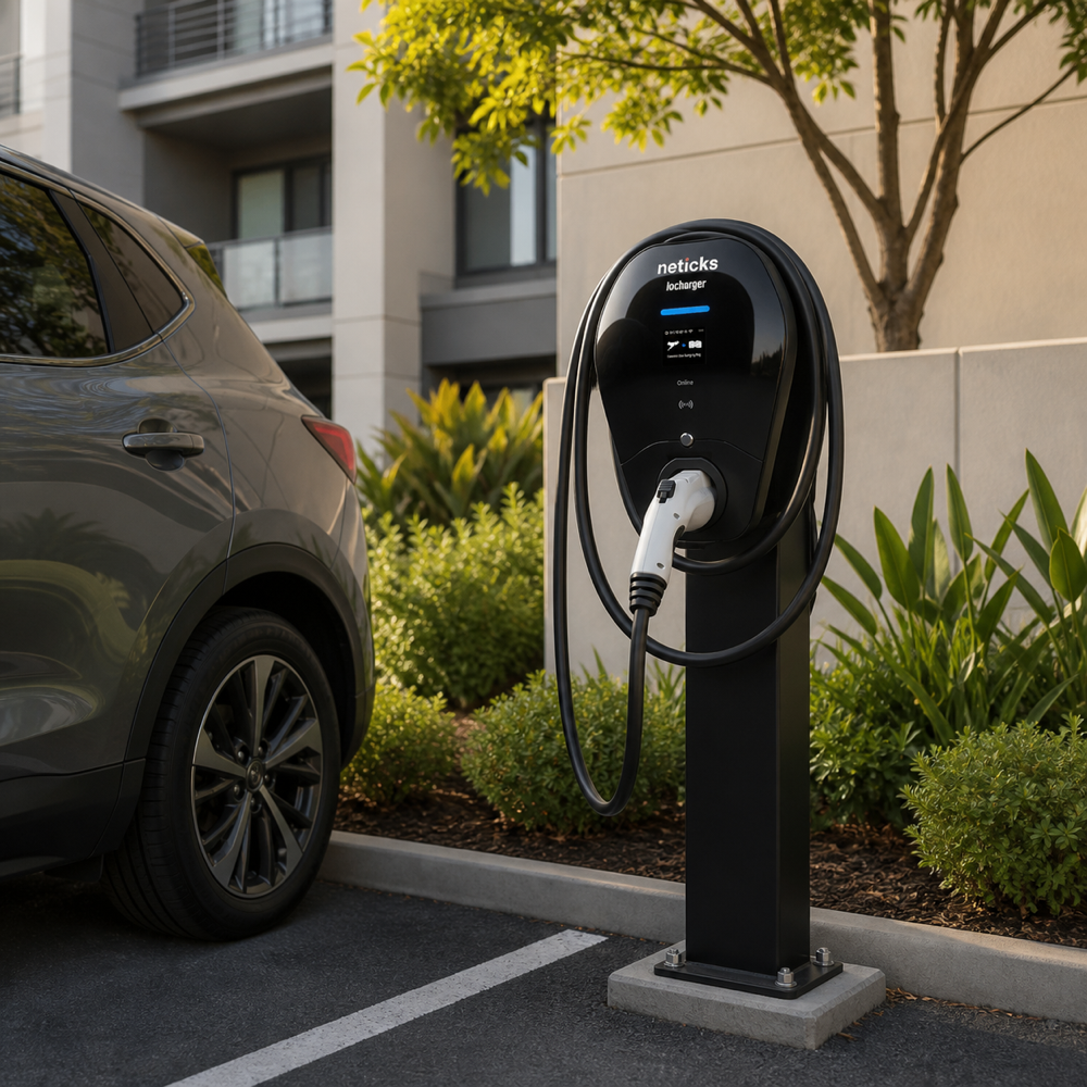 Neticks charger at a modern residential property